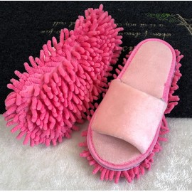 1 Pairs Microfiber Dust Cleaning Slipper Men and Women House Mop Washable Mopping Slippers Unisex Dusting for Floor Dust Dirt Cleaning Tool Supplies (Grey, S)