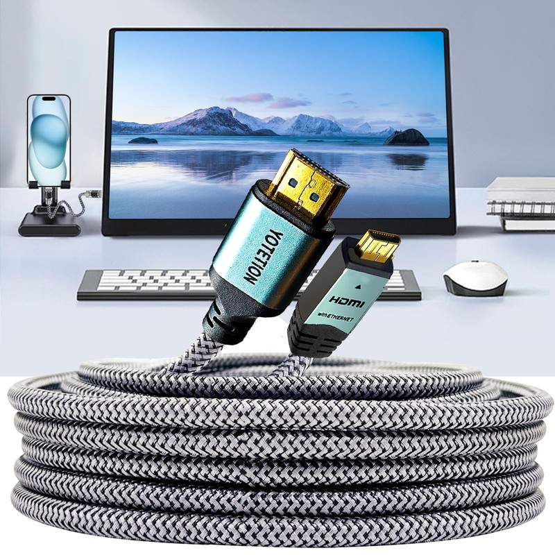 YOTETION 4K Micro HDMI to HDMI Male Cable 25FT, 4K@60Hz