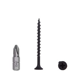 (Pack of 300) Black Phosphate Carbon Steel 3.5 x 41mm Drywall Screws Wood Screws Phillips Pin Head Chipboard Fasteners (300, 3.5 x 41mm)