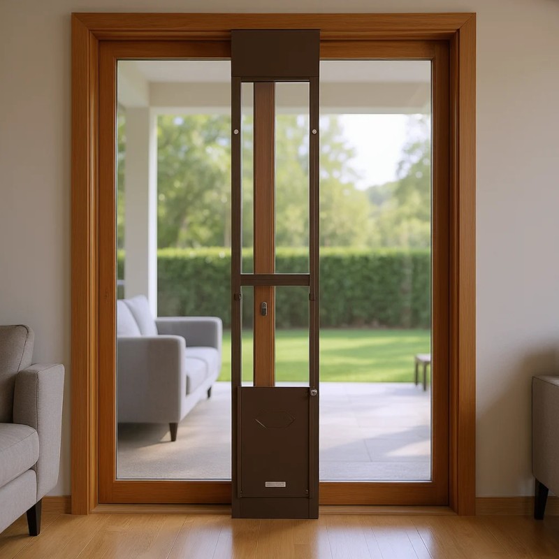 Adjustable Height Aluminum Alloy Pet Door 75 7/8 80 11/16