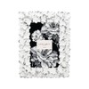 Laura Ashley 4x6 White & Silver Flower Textured Hand-Crafted Resin