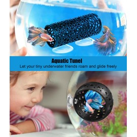 KINGYEENUO Betta Tunnel, Betta Fish Toys, Aquarium Fish Hideout with Suction Cups, Shrimp Cave Decor for Shrimp, Guppies - Safe Play & Resting Area for Bettas, Tank Accessories, a Set
