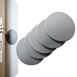 3.15" Round Door Stopper Wall Protector (5 PCS Black) Wall Door Handle Stoppers Self Adhesive Shock Absorbent for Office Home