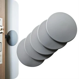 3.15" Round Door Stopper Wall Protector (5 PCS Black) Wall Door Handle Stoppers Self Adhesive Shock Absorbent for Office Home