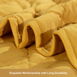 NTBAY Down Alternative Oversized Toddler Comforter, Super Soft and Warm Solid Color Baby Crib Quilted Blanket, 43x60 inches, Yellow