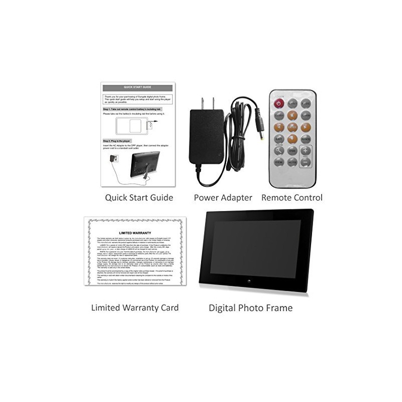Sungale 14" Hi-Resolution Digital Photo Frame with Remote Control, Transitional