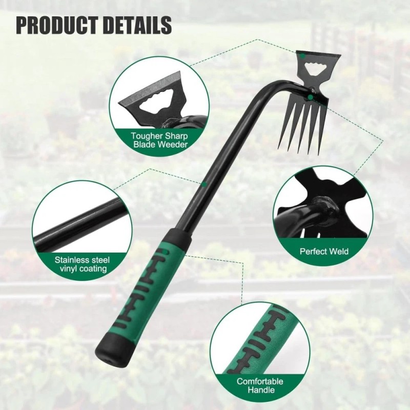 3pcs Weed Puller Tool Garden Weeding Artifact Uprooting Steel Hand