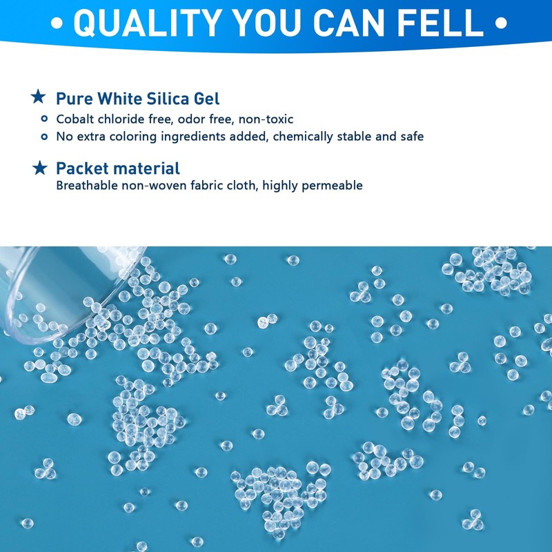 Yeather 2 Gram [100 Packets] Silica Gel Packets - Reusable