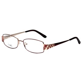 Calabria Collins JC9785 Rectangular Reading Glasses +5.00 Gold Burgundy Red Women