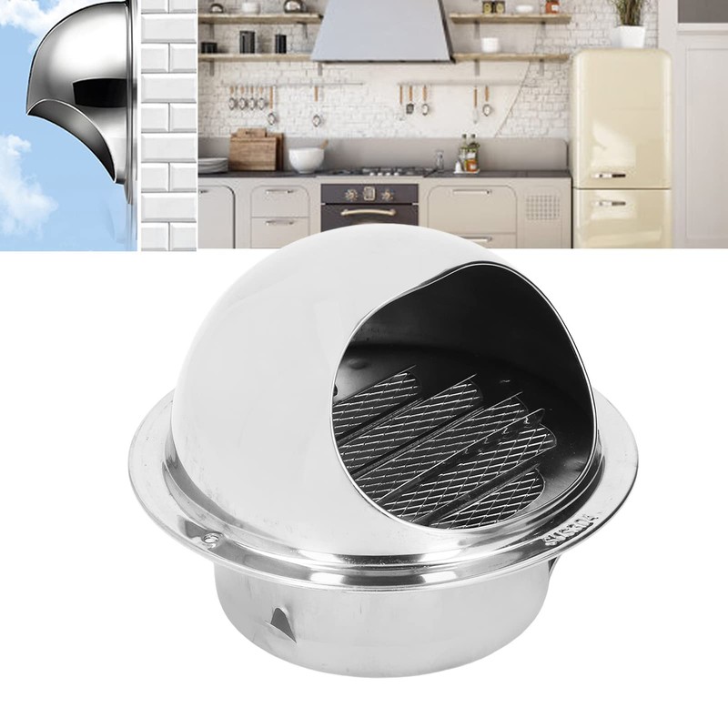 Round Air Vent, Extractor Wall External Vent Cover with Screen