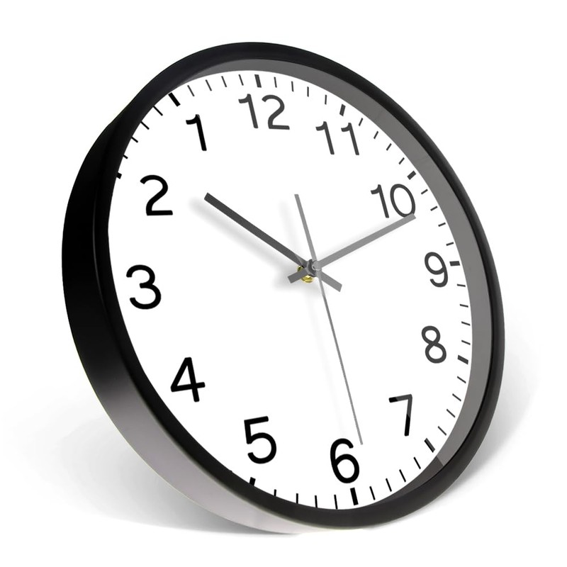 Timethink Modern Design Run Backwards Quiet Sweep Clock with Metal