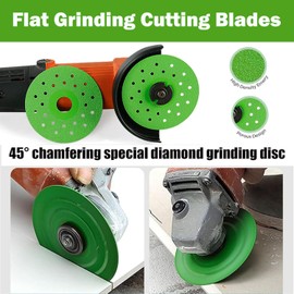 Rock Slab Grinding Disc, 1.2'' Diamond Ultra Width Rock Slab Flat Grinding Cutting Piece, 4Inch 1mm Thin Glass Cutting Disc, 45° Diamond Chamfered Saw Blades for Cutting and Grinding Tile (3)