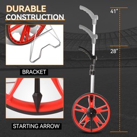 Auto Dynasty Measuring Wheel Digital Display, 3-Sections Foldable Telescoping LED Distance Measuring Digital Wheel with Backpack, High Precision Distance Measuring Wheel in Feet and Inches