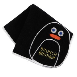 Branch Brother 000382-0006-01 Corner Embroidered Towel Handkerchief, Penguin, Black, Approx. 9.8 inches (25 cm)
