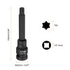 HARFINGTON 5pcs T50 Torx Bit Socket 100mm/3.94" Length 1/2" Square
