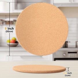 Panitay 24 Pcs Cork Trivet 8 Inch Cork Coaster Thick Cork Trivets for Hot Dishes and Hot Pots Heat Resistant Multifunctional Cork Board Hot Pads for Table Countertop