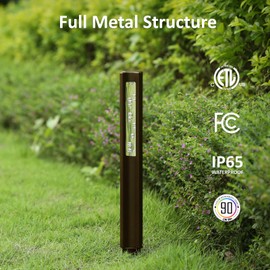 EZlumify LED Low Voltage Pathway Lights Wired, 3W 12V Low Voltage Landscape Lighting for Outdoor Path Walkway Driveway, Crystal Bubble Design, 3000K Warm White, Aluminum, IP65, ETL, Bronze, Pack of 1