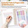 SUNEE Budget Planner - Deluxe Monthly Budget Book with 12-Pockets