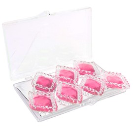 O'Creme Edible Diamond-Framed Rhombus ("Diamond Shape") Gemstones 25mm x 35mm for Decorating Cakes and Cupcakes; 7 Pieces - Pink