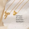 ALRNBY Gold Necklace for Women Gold Bow Heart Drop Pendant