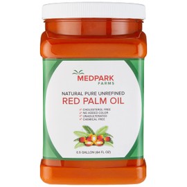 Medpark Farms Africa Red Palm Oil (0.5 Gallon/2 Liters/64 Fl Oz) 100% Pure/Natural/Unrefined (PET-BPA FREE Container)