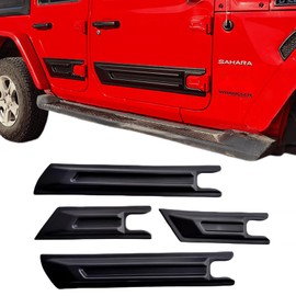 WANGDUOYU Body Side Panel Molding Trim Compatible with Wrangler JL/JT， Personality ABS Door Molding Anti Scratch Edge Guard for Truck（Black）