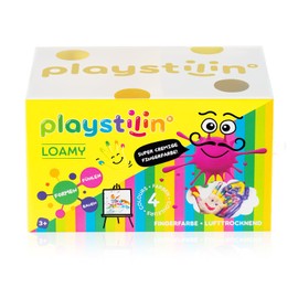 Playstilin® LOAMY Extra Creamy Finger Paint, Non-Dripping, Air-Drying, Vegan Paint, Creative Painting Set with Tool for Creative Design in the Box, Non-Toxic Finger Paint