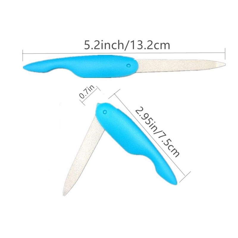 Sinen 3pcs Metal Folding Nail File Stainless Steel Fold Cuticle