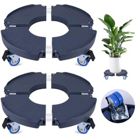 2 Pack Plant Caddy Stands with 360° Wheels Adjustable 15-22 Inch Rolling Plant Stands Heavy Duty Large Plant Carts Dolly with Casters 440lbs Capacity for Large Planter, Garden Pot, Flower Pot, Blue