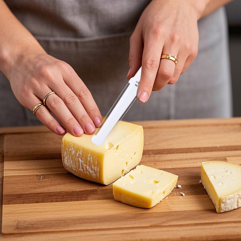 Cheese Wire Cutter, Dual-Sided Stainless Steel Butter Slicer Dishwasher Safe