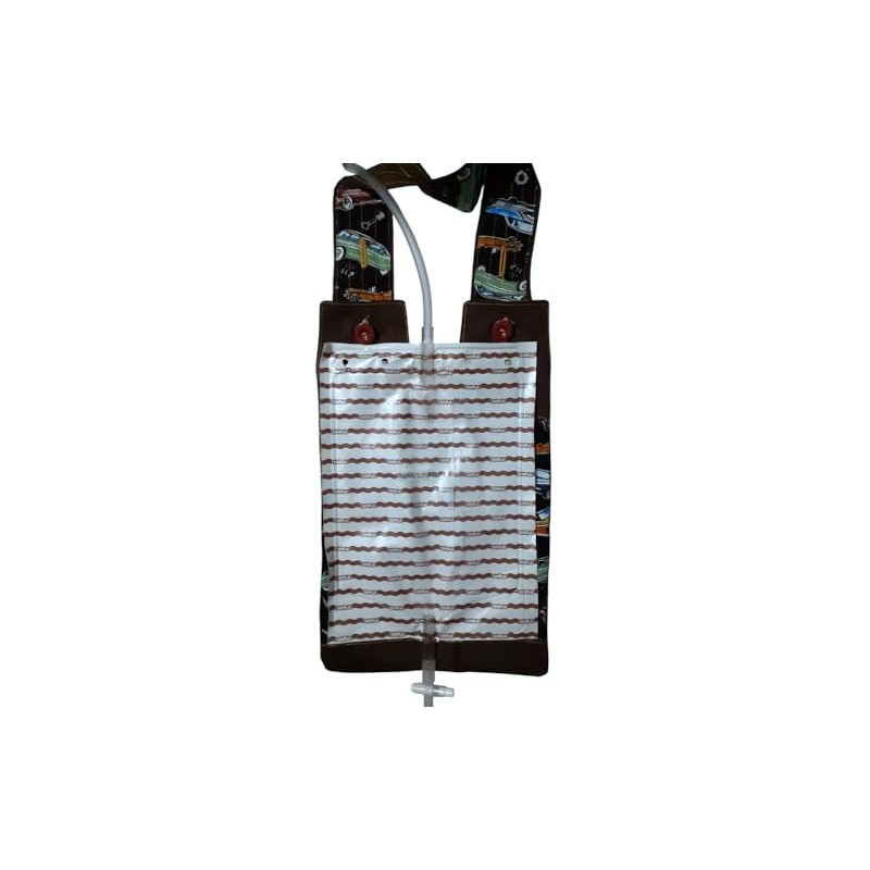 Cars Print. Catheter Night Bag Holder with a Handle.100% Cotton.