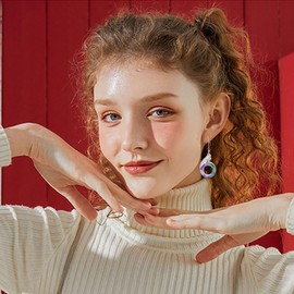 ONLYJUMP ONLYJUMP Rise From the Ashes Phoenix Earrings For Women Danity Bird Feather Earrings Sterling Silver Phoenix Earrings with Crystals from Austria Birthday Gift (Purple)