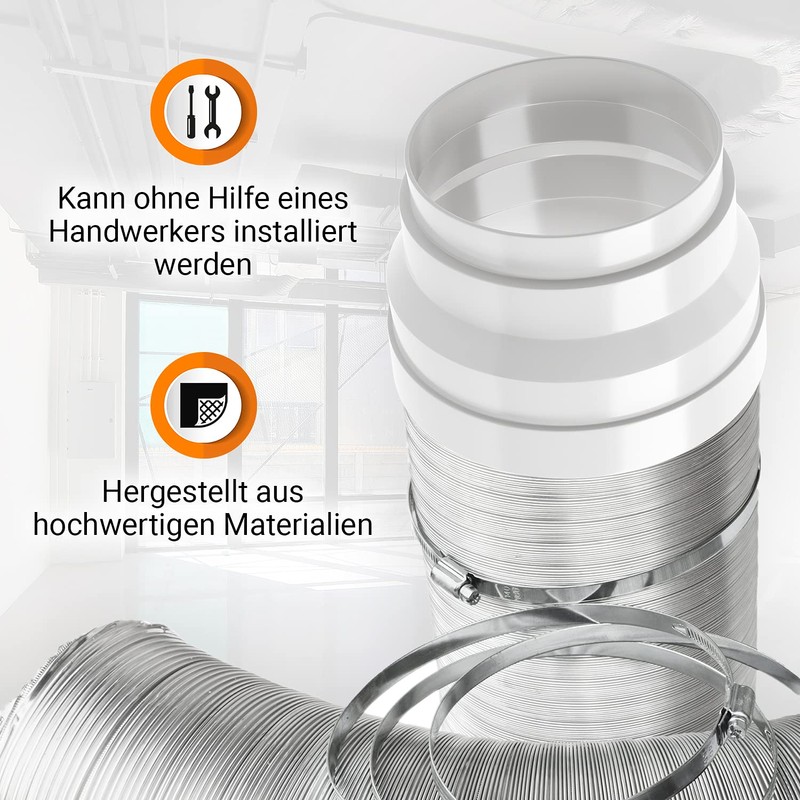 VIOKS Exhaust Hose Adapter Reducer 125 mm - 100 mm