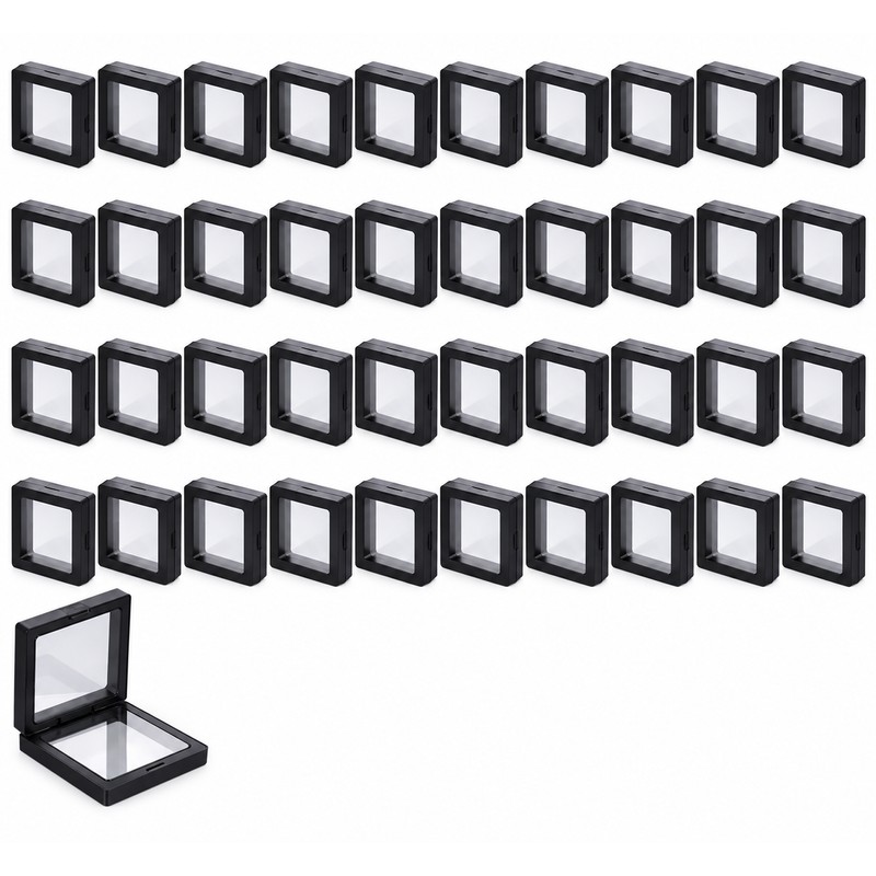Clear Floating Display Cases for Jewelry, Coins, Gemstones & Collectibles
