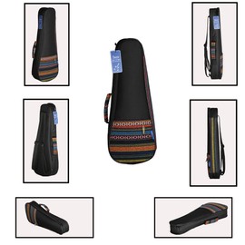 Btuty Ukulele Bag 21 Inch Soprano Ukulele Backpack Ethnic Style Durable Cotton Thick Padding with Adjustable Shoulder Strap