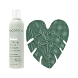 EcoTools Almohadilla de limpieza de brochas de maquillaje + paquete de champú de limpieza