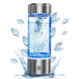 YTYOMUR Wasserstoff Wasserflasche, 450ml USB Wiederaufladbarer Hydrogen Water Bottle, Glas-Wasserstoff-Wassermaschine, 3Min schnelle Elektrolyse, Wasserstoff-Wassergenerator für Reisen, Sport