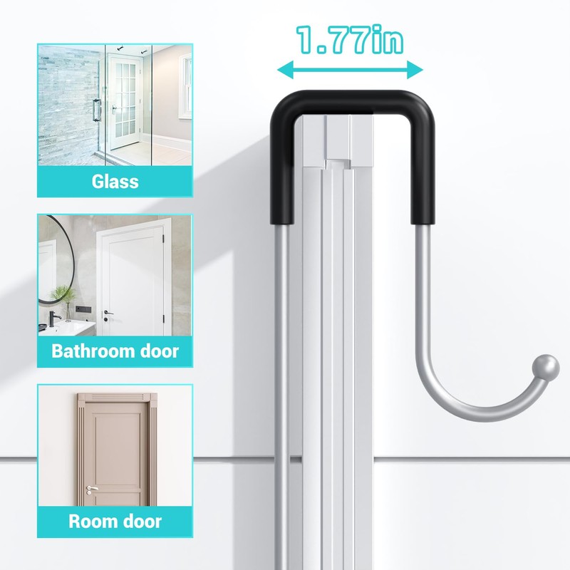 Hanging Shower Caddy Over Door: Silver Rustproof Shower Organizer over