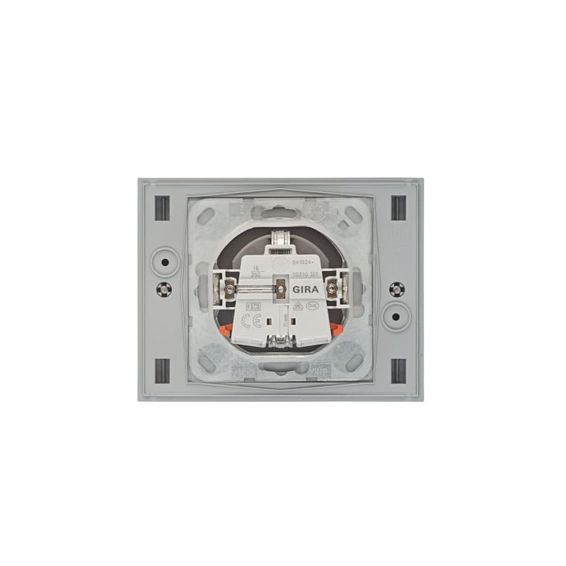 Gira TX_44 Design External Socket Single with Frame, Sealing Flange