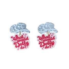 Pink Western Cowgirl hat pendant earrings Fashion Cowgirl Accessories Gifts