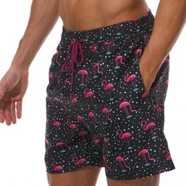 pjsonesie Men's Dry Fit Performance Short with Pockets (US XS (Fits Waist 28" - 30",Tag M), H-Flamingos)
