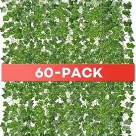 Alotiki 60 Pack 420 Feet Vines,Ivy,Ivy Garland,Fake Ivy,Fake Leaves,Ivy Vines,Artificial Vines,Green Vines,Leaves Room Decor,Vines for Bedroom,Wall Decor,Wedding Party