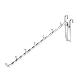 ドウシシャ ルミナス ラック スチールラックパーツ 傾斜ハンガー 長さ30cm 7連フック 吊り下げ収納 吊りフック 頑丈 耐荷重約2kg ちょい掛けに便利 洋服掛け 衣類収納 バッグ収納 ベルト掛け 帽子掛け LSK-H30