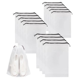 Viiotu 14 Pack Clear Shoe Bags for Travel, Large Waterproof Dustproof Drawstring Shoe Dust Bags, Portable Travel Shoe Storage Bag for Men & Women