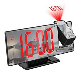 ORIA Projection Alarm Clock, Newest LED Electronic Alarm Clock, Mirror Alarm Clock for Bedroom, Digital Projection Clock on Ceiling Wall with Large Display, Temperature, Adjustable Brightness, Snooze