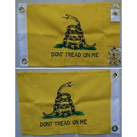 JumpingLight 12x18 Embroidered Gadsden Double Sided 600D Nylon Flag 12"x18" Pin 2 Clips - Quality Flags