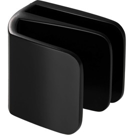 Gedotec Glass Door Handle, Cabinet Furniture Handles for Glass Doors, Pull Handle for Clamping, Square, Glass Thickness 4-6 mm, Metal Black, Handle for Cabinet Doors and Glass Doors, Pack of 2 -