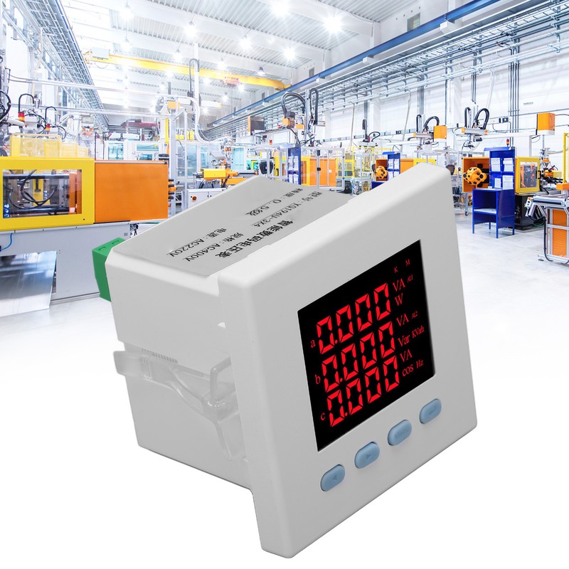 Intelligent Digital Voltmeter 3 Phase White ABS Flame Retardant Electricity