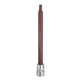 sourcing map 4mm Hex Bit Socket 1/4" Drive SAE S2 Steel Square Drive Socket Extension Impact Bit Socket Ratchet Wrench Accessories for Turns Power Drill Into Nut Driver