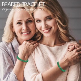 10mm Jade Bracelet for Women Men,Natural Healing Crystal Stone Green Jade Bead Bracelet,Adjustable Stretchable Beaded Bracelet Bring Good Luck and Prosperity Health